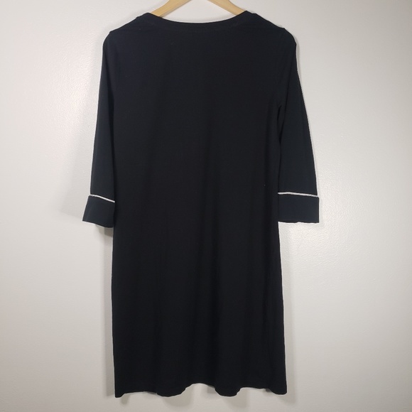 Soma S Small Nightgown Black Ivory 3/4 Sleeve Lace - Picture 5 of 6